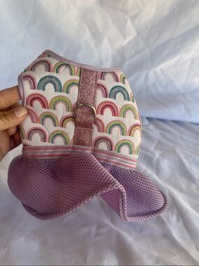 Rainbow Print Purple Dog Harness Dress small